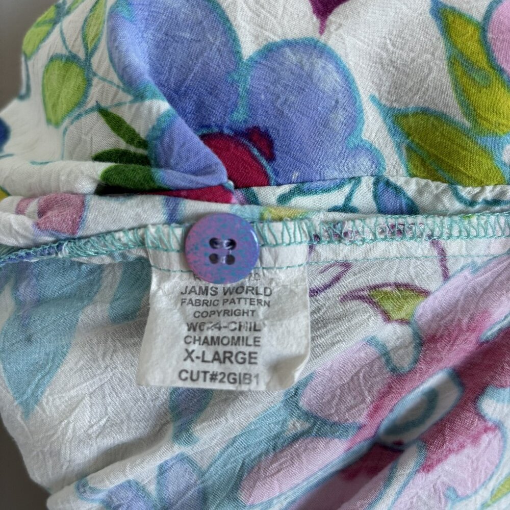 Jams World Floral Button -Down Shirt L - Picture 4 of 5